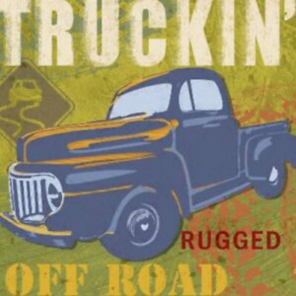 Oopsy Daisy too Fine Art For Kids "Truckin'" by Olika Studio - 6" x 6" x 1.5"